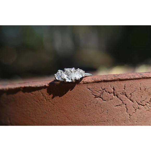 Engagement rings, raw diamond ring, raw stone ring, alternative engageme… - Picture 3 of 4